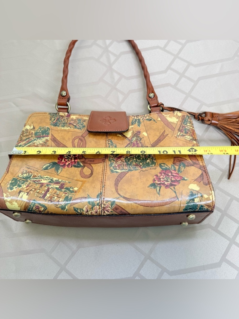 Patricia Nash My European Trip RIENZO Leather Satchel Bag - Picture 10 of 12